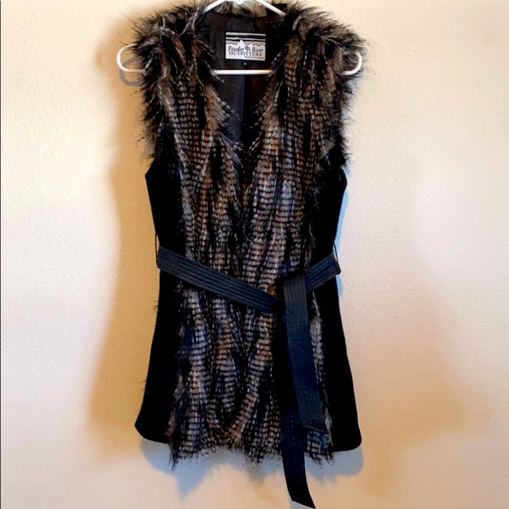 COPY - Powder River faux feather vest Small